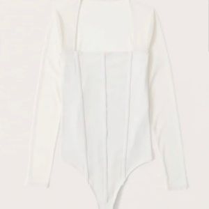 Abercrombie Long-Sleeve Mesh Corset Bodysuit